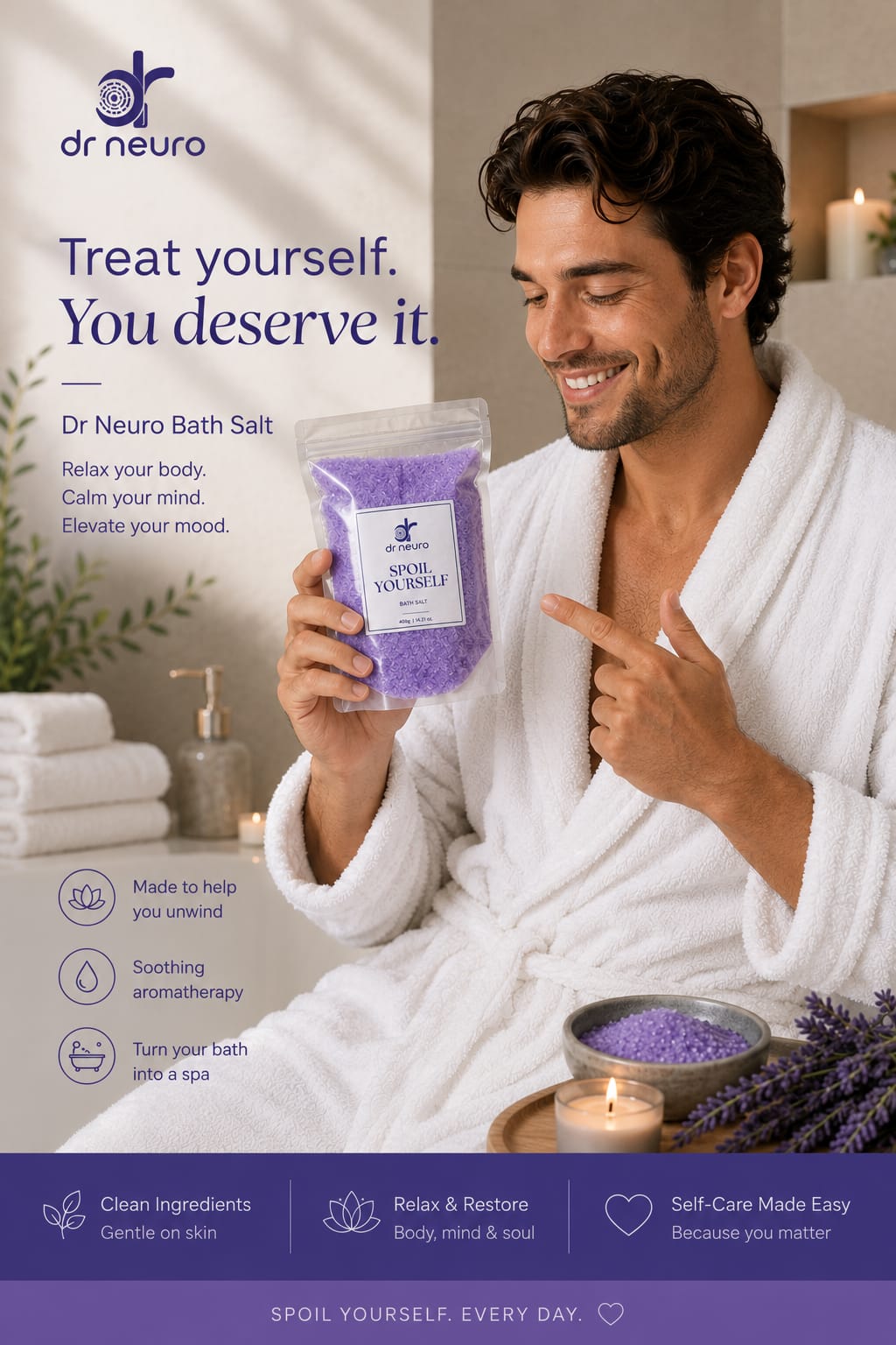 Dr Relaxo "Spoil Yourself" Premium Bath Salt | Relaxing Aromatherapy Spa Bath Soak | 400g